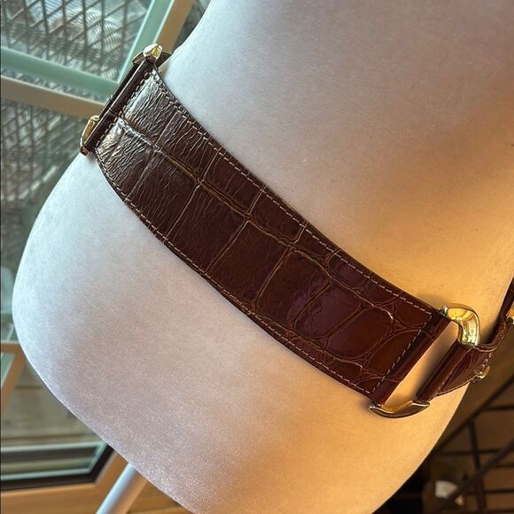 Vintage Gidding-Jenny Brown Crocodile Pattern Belt, Made in Italy - Picture 4 of 7